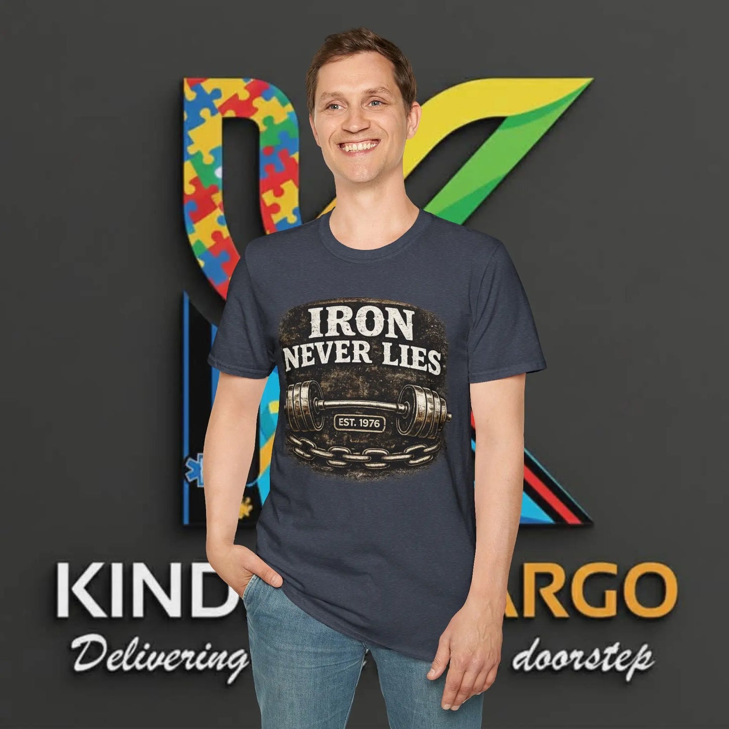 Iron Never Lies T-Shirt — Vintage Weightlifting Gym Tee Printify