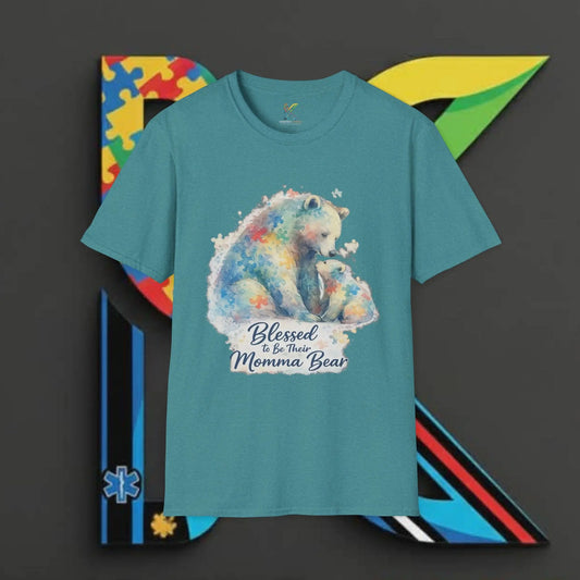 Blessed to Be the Momma Bear T-Shirt — Colorful Watercolor Bear Mother's Day Tee