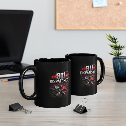 911 Dispatcher Black Mug – Emergency Responder Coffee Cup (11oz/15oz)