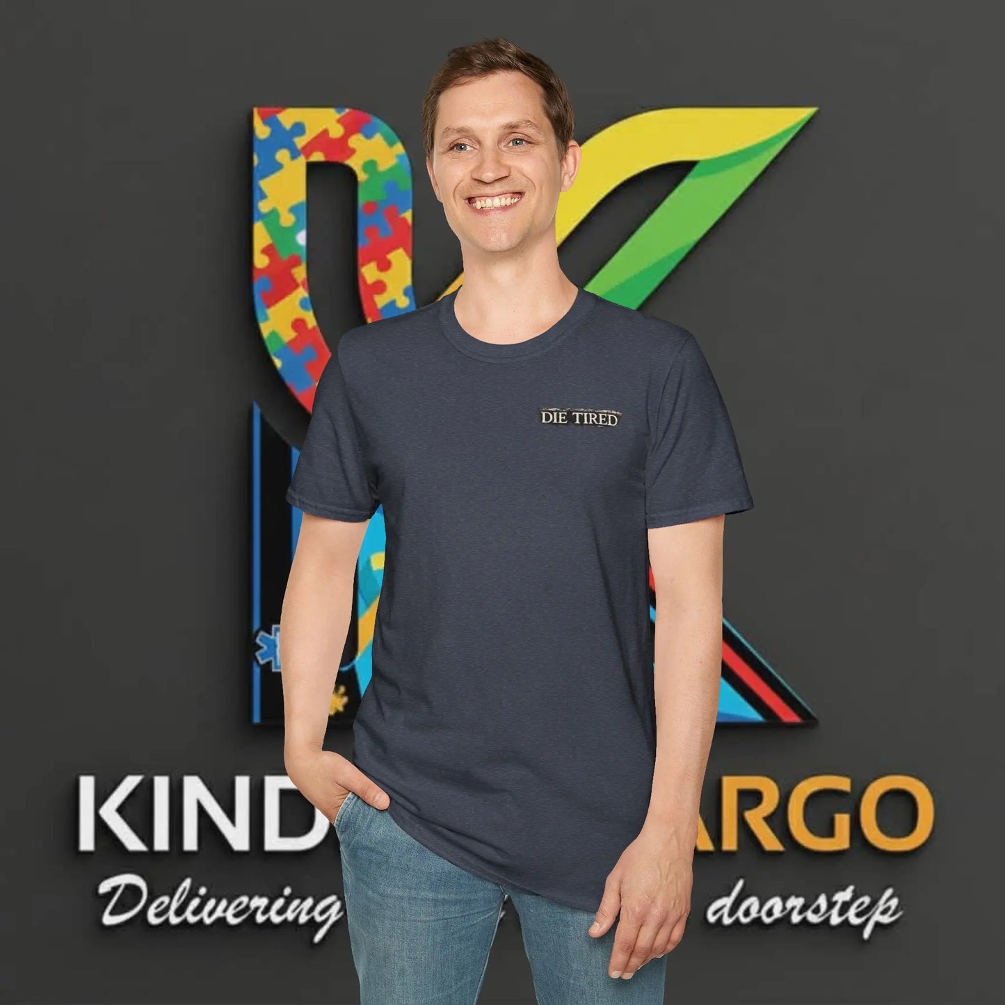 Firefighter T-Shirt — 'Die Tired' Vintage Fireman Graphic Printify