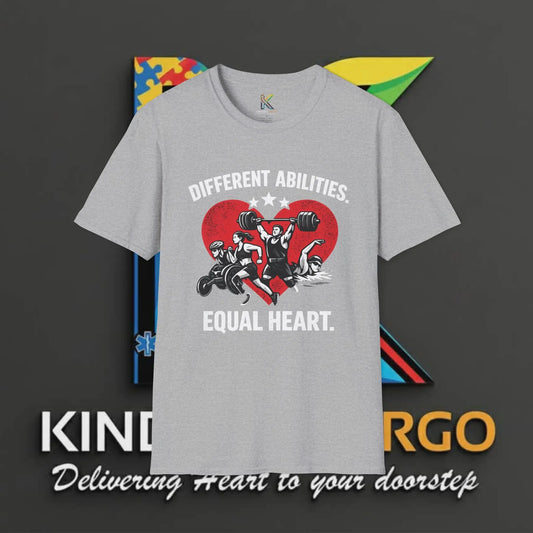 Different Abilities, Equal Heart T-Shirt — Disability Pride & Inclusion Tee Printify