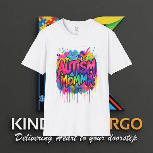 Autism Momma T-Shirt — Colorful Graffiti Autism Awareness Tee Printify