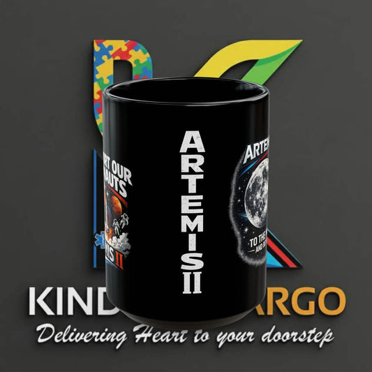 Artemis II Moon Mission Black Coffee Mug – "To The Moon And Beyond" 11oz/15oz Printify