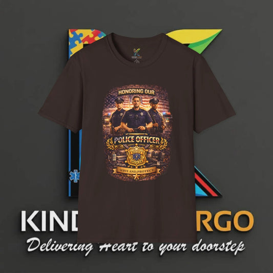 Police Officer Tribute T-Shirt — Honoring Our Brave Officers Graphic Tee Printify