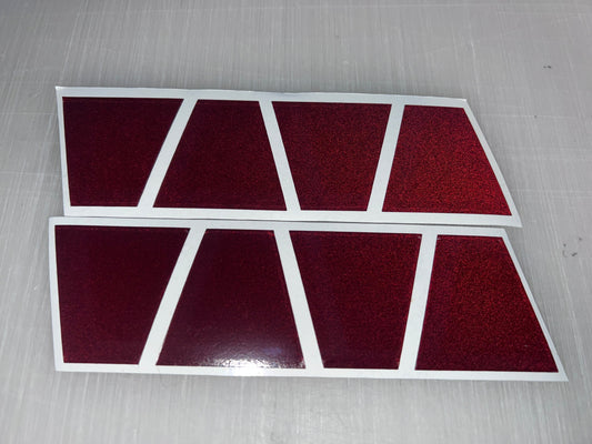 FIREFIGHTER BLACKEDOUT RED REFLECTIVE HELMET (TET) TETRAHEDRON 8 PACK dkedecals