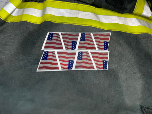 BLACKED OUT AMERICAN FLAG REFLECTIVE HELMET (TET) TETRAHEDRON 8 PACK dkedecals