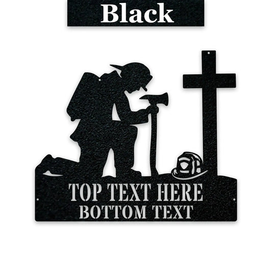 Firefighter Memorial Sign - Personalized Metal Tribute Plaque With Custom Text monogram metal shop