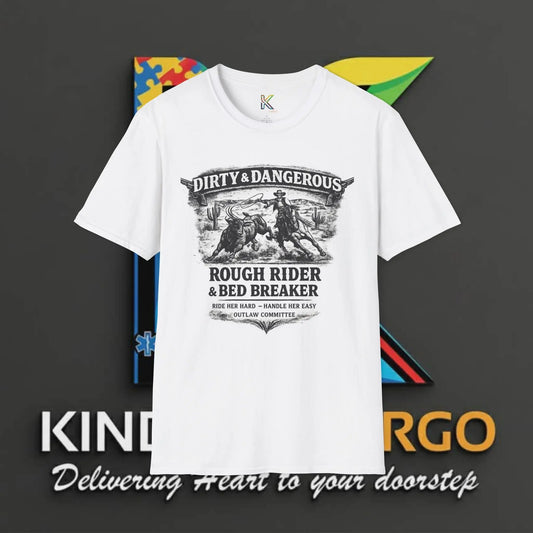 Rough Rider & Bed Breaker T-Shirt — Dirty & Dangerous Biker Graphic Tee Printify