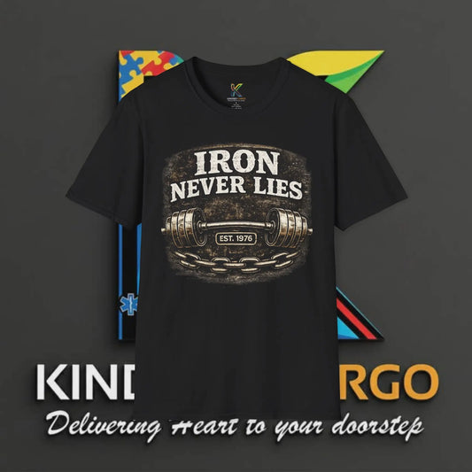 Iron Never Lies T-Shirt — Vintage Weightlifting Gym Tee Printify