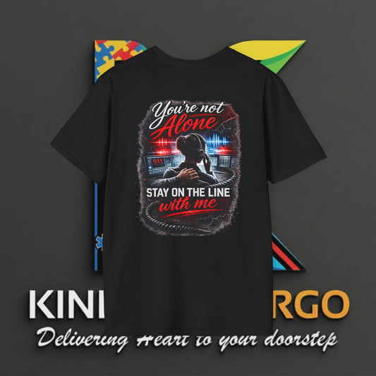 911 Dispatcher T-Shirt - "You're Not Alone, Stay On The Line With Me" Tribute Tee