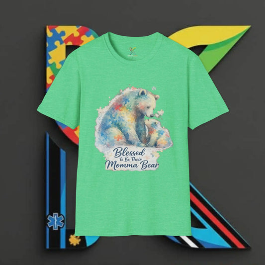 Blessed to Be the Momma Bear T-Shirt — Colorful Watercolor Bear Mother's Day Tee