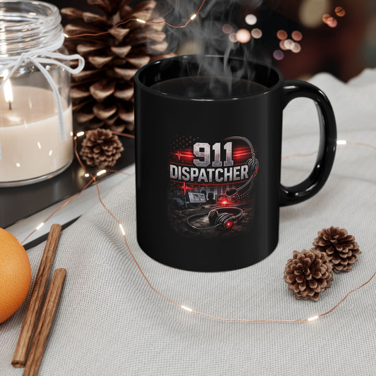 911 Dispatcher Black Mug – Emergency Responder Coffee Cup (11oz/15oz)