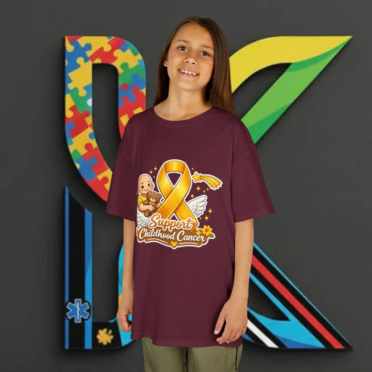 Kids Tee — Support Childhood Cancer Ribbon Design